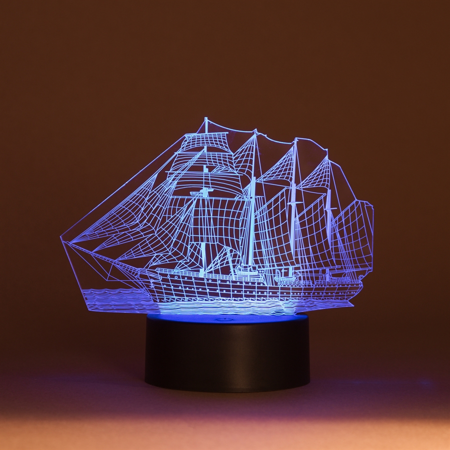 3D LED Acrylplade lampe Skib
